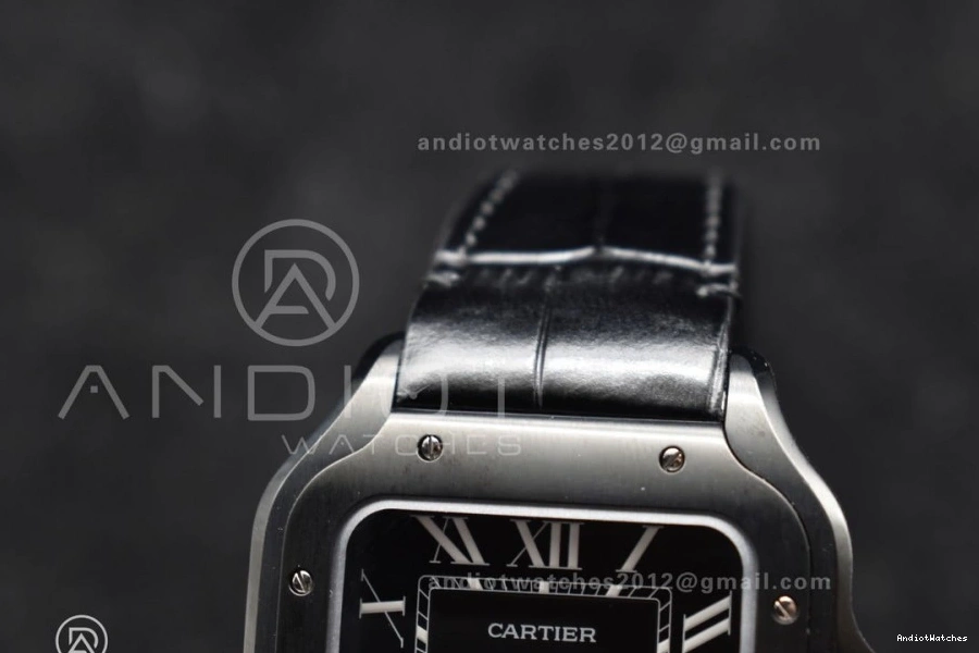 on Strap BVF Black 1046 Cartier MIYOTA de Black 1:1 Dial ZeroBulk Best 40mm Santos Edition Leather PVD 0415